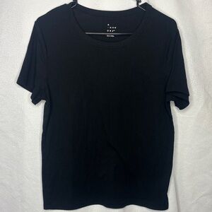A New Day Black Ribbed Short Sleeve Tee Shirt XL